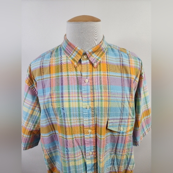 Ralph Lauren Men's Multicolor Plaid Shirt Beach Twill Sleeves Shirt, sz 2XL - Picture 5 of 16